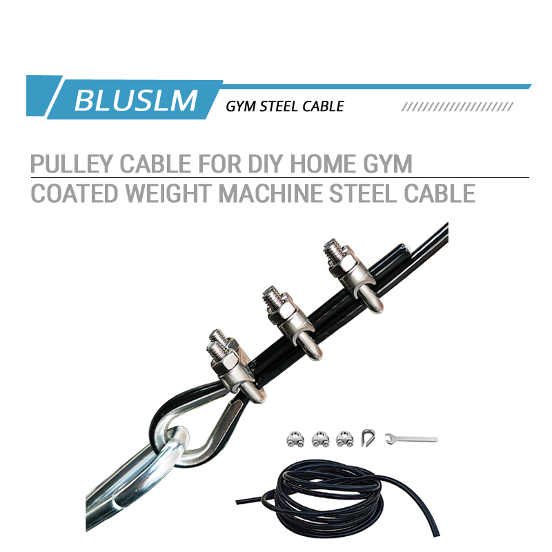 Home Gym Cable Pulley System - Cabo de substituição de aço revestido