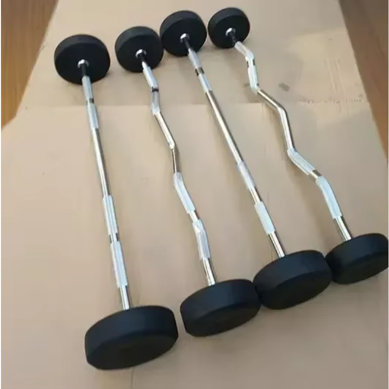 Barbell Curl Bar - Conjunto de Halteres Fixos com Revestimento