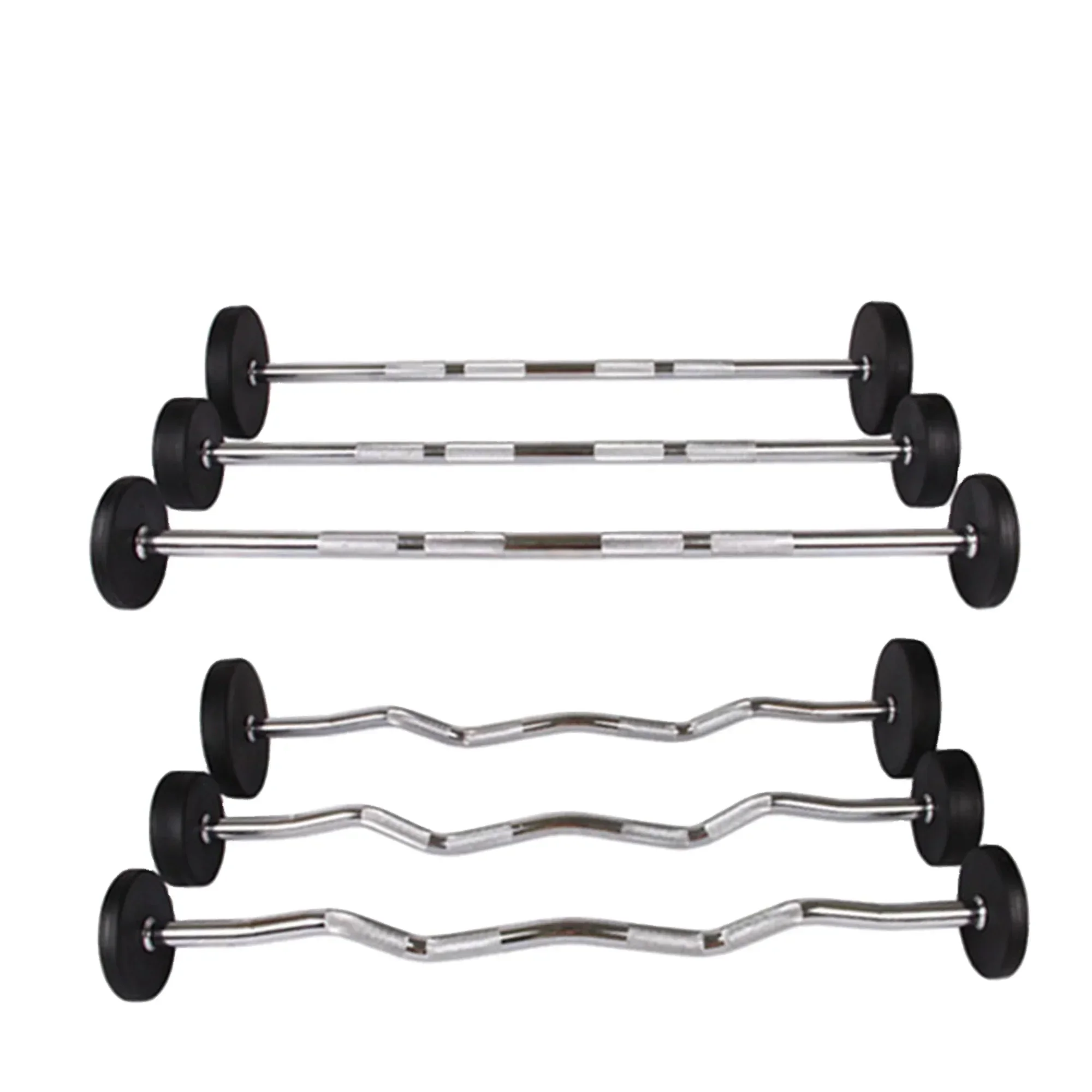 Barbell Curl Bar - Barra de Halteres de Borracha para