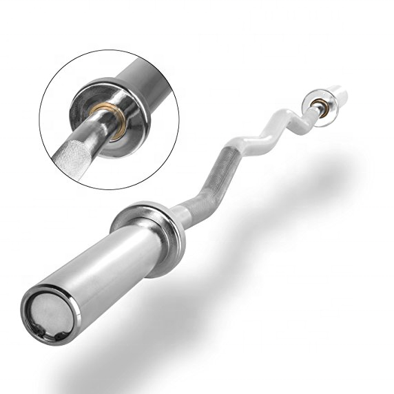 Barbell Curl Bar - Barra de Levantamento de Peso Cromada