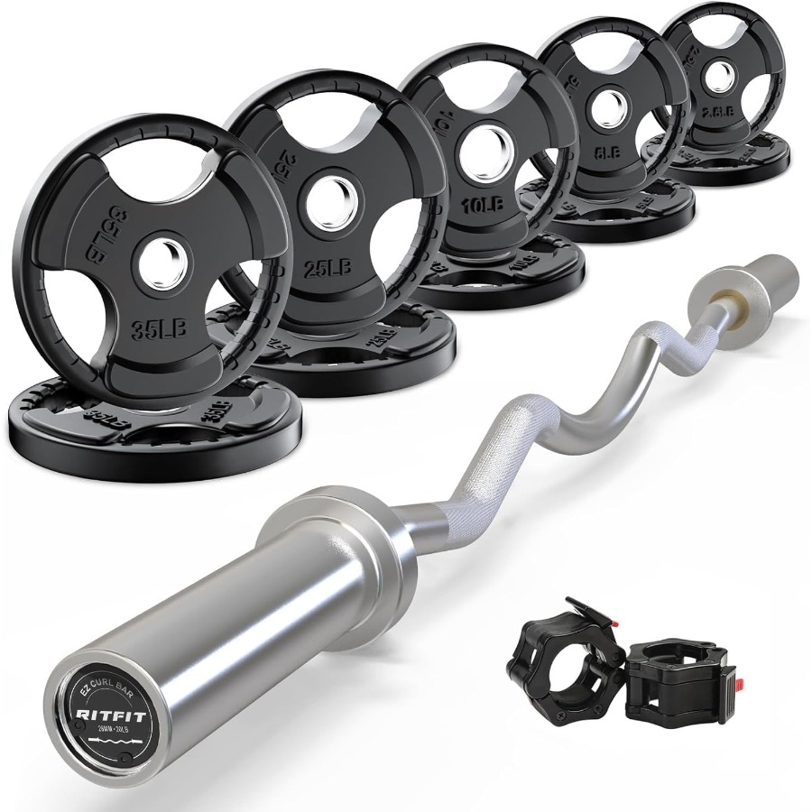 Barra EZ Curl de 2 Polegadas c - Barbell Curl Bar avaliação e preço