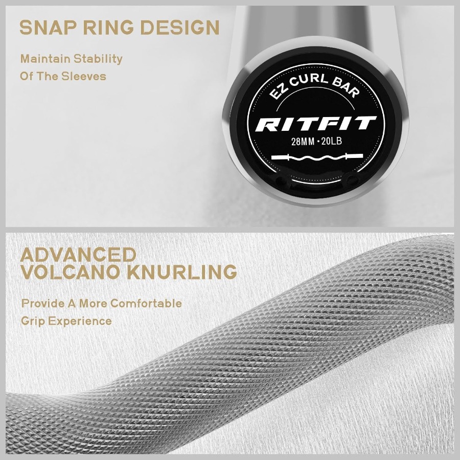 Barra EZ Curl de 2 Polegadas c - Barbell Curl Bar avaliação e preço