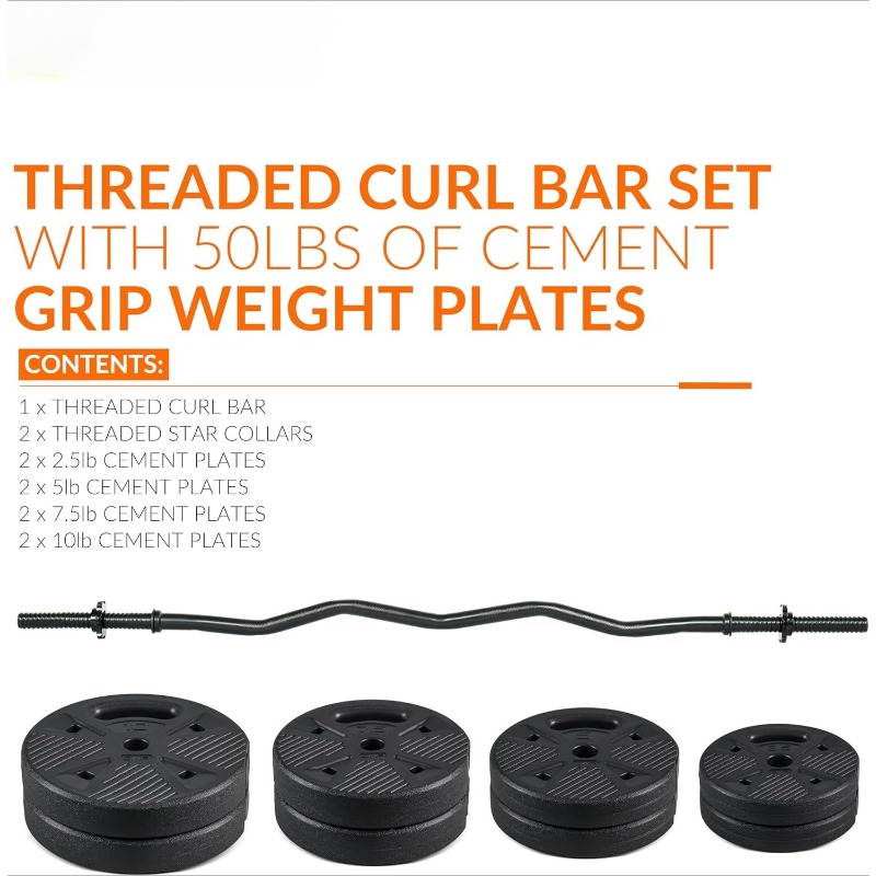 Conjunto de Barra EZ Curl com  - Barbell Curl Bar avaliação e preço
