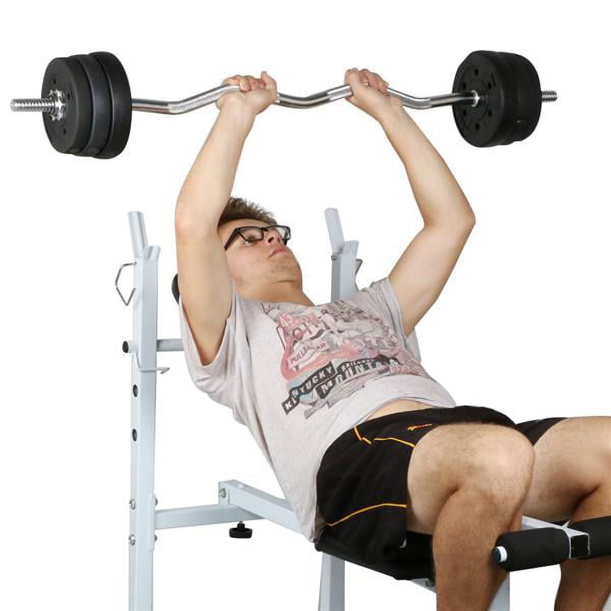 Barra de musculação de 55 lb p - Barbell Curl Bar avaliação e preço