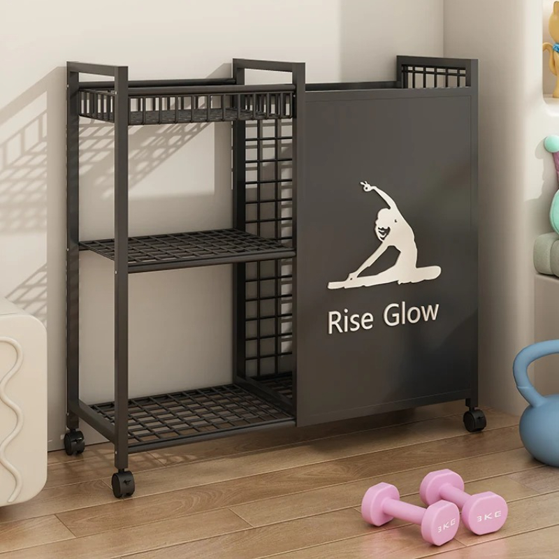 Carrinho de fitness móvel com  - Home Gym Yoga Storage avaliação e preço