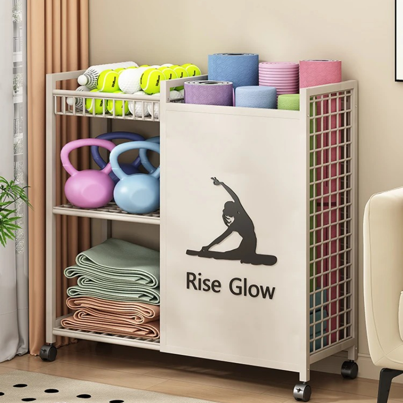 Carrinho de fitness móvel com  - Home Gym Yoga Storage avaliação e preço