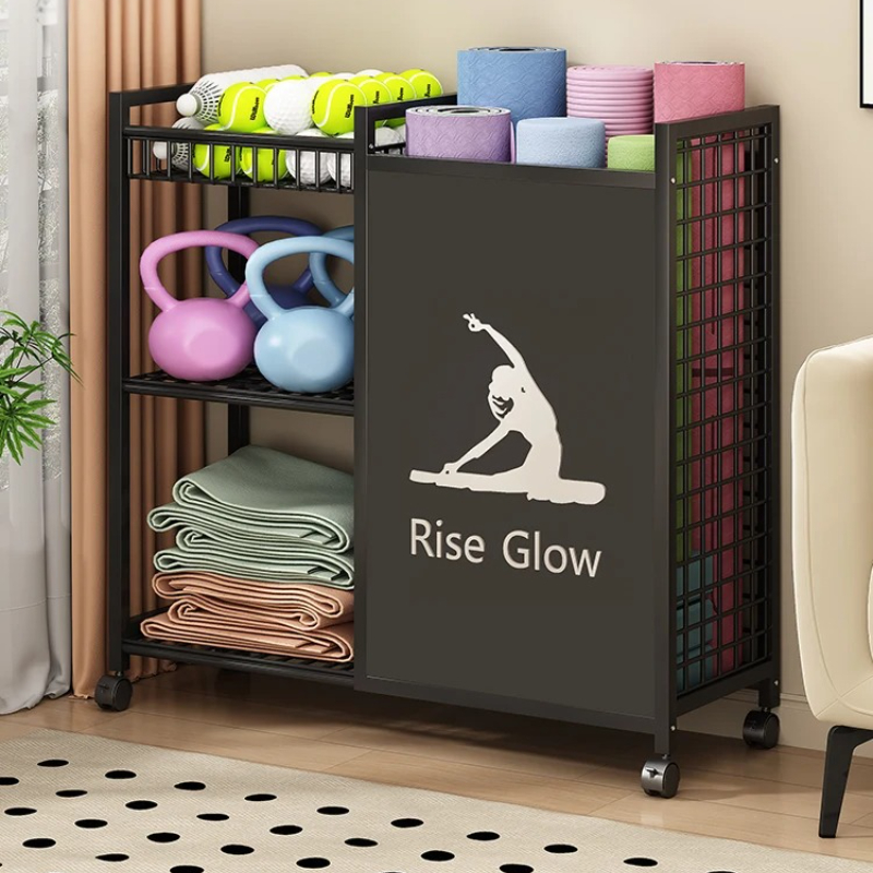 Carrinho de fitness móvel com  - Home Gym Yoga Storage avaliação e preço