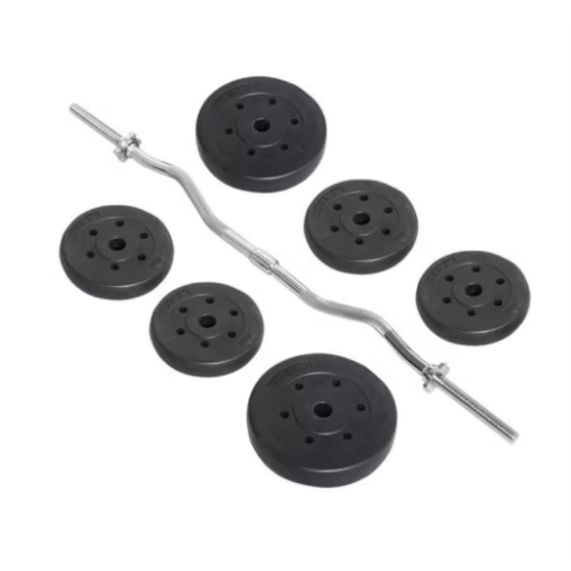 Conjunto de Halteres e Barras  - Barbell Curl Bar avaliação e preço