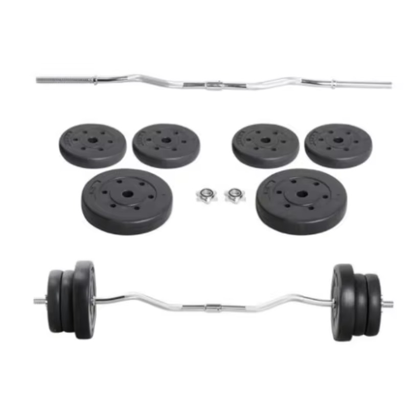 Conjunto de Halteres e Barras  - Barbell Curl Bar avaliação e preço