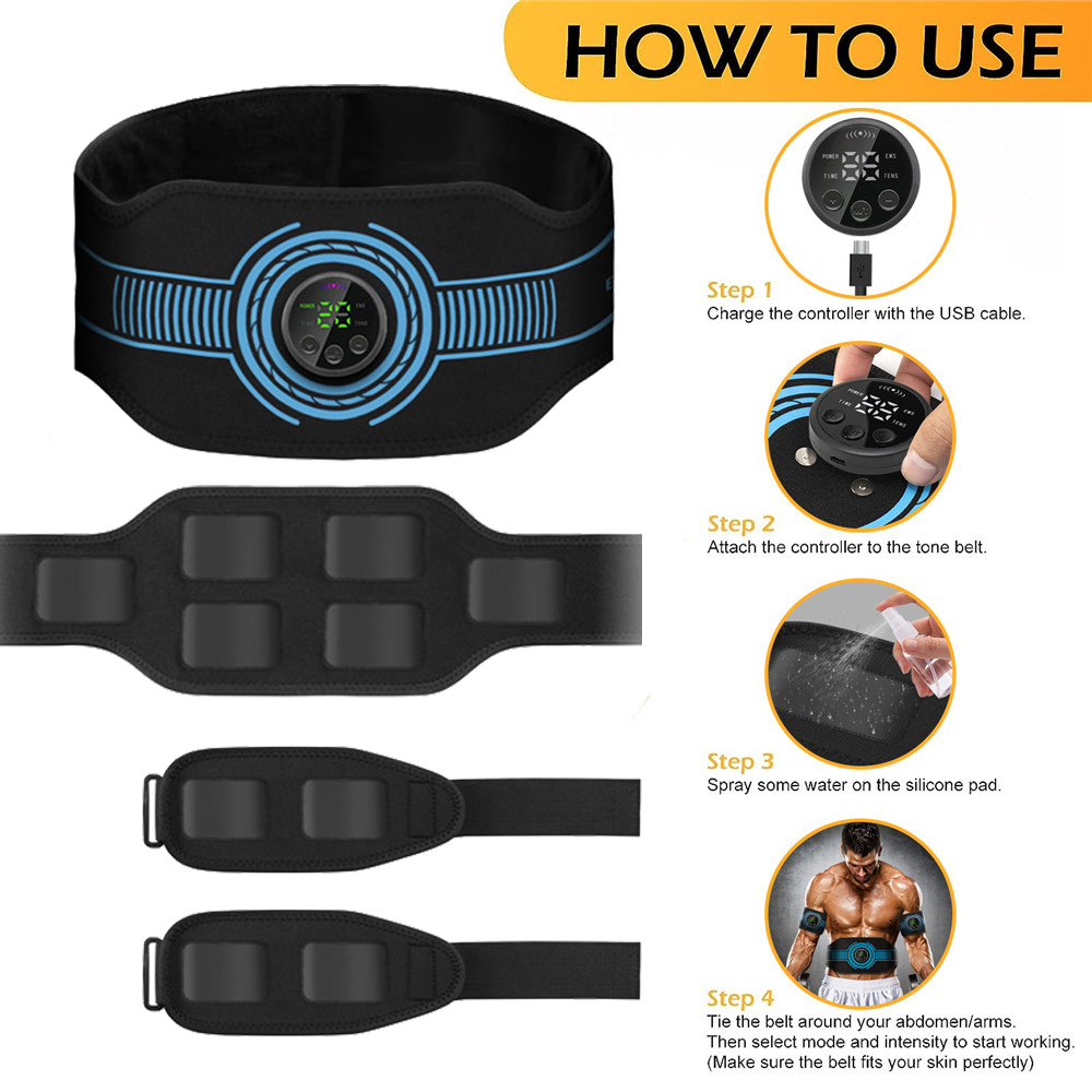 Usb recarregável treinador mus - Weight Belt Lifting avaliação e preço