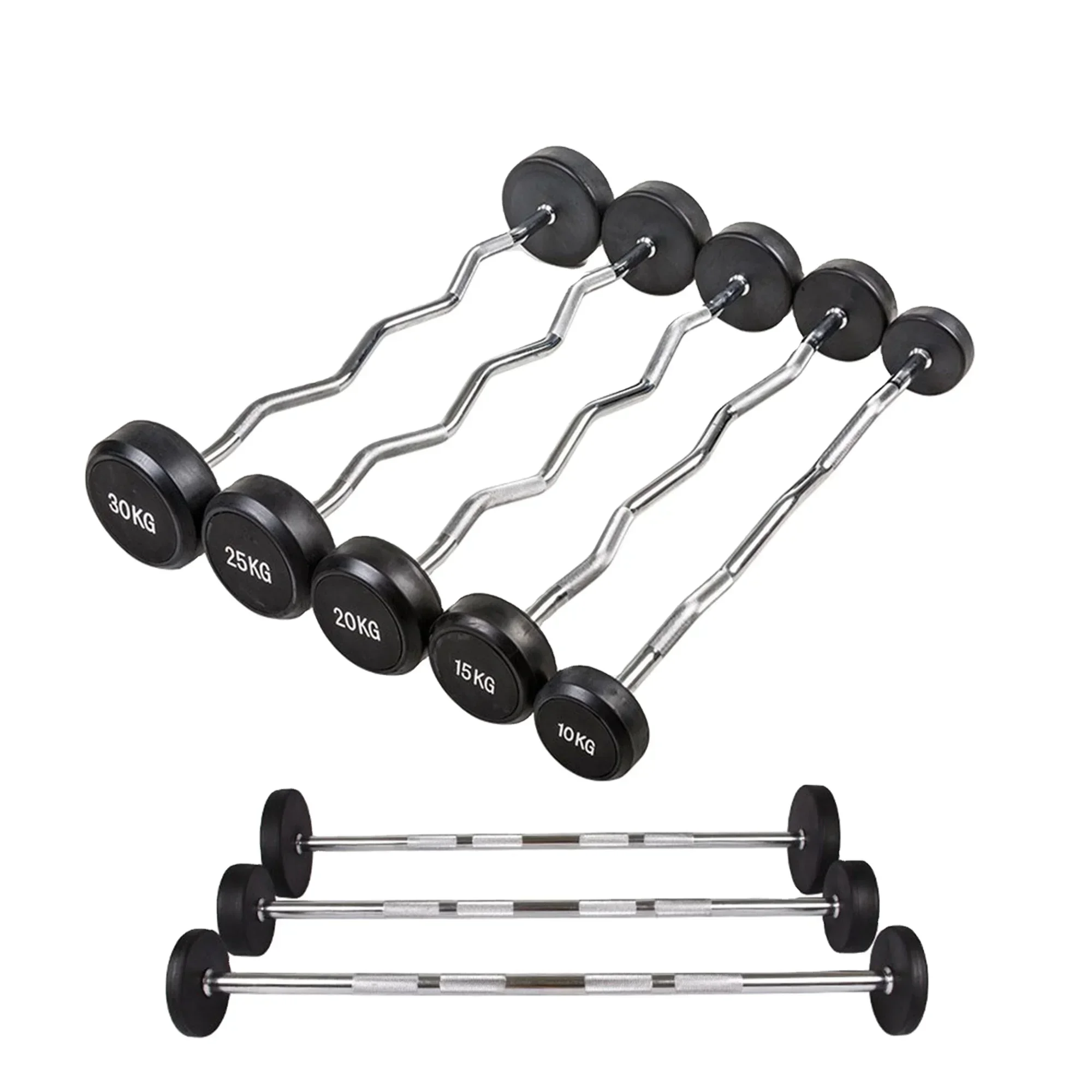 Barra de Halteres de Borracha  - Barbell Curl Bar avaliação e preço