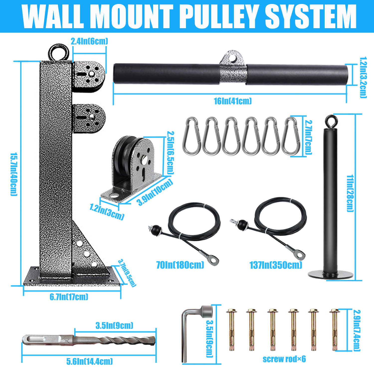 Sistema de polia montado na pa - Home Gym Cable Pulley System avaliação e preço