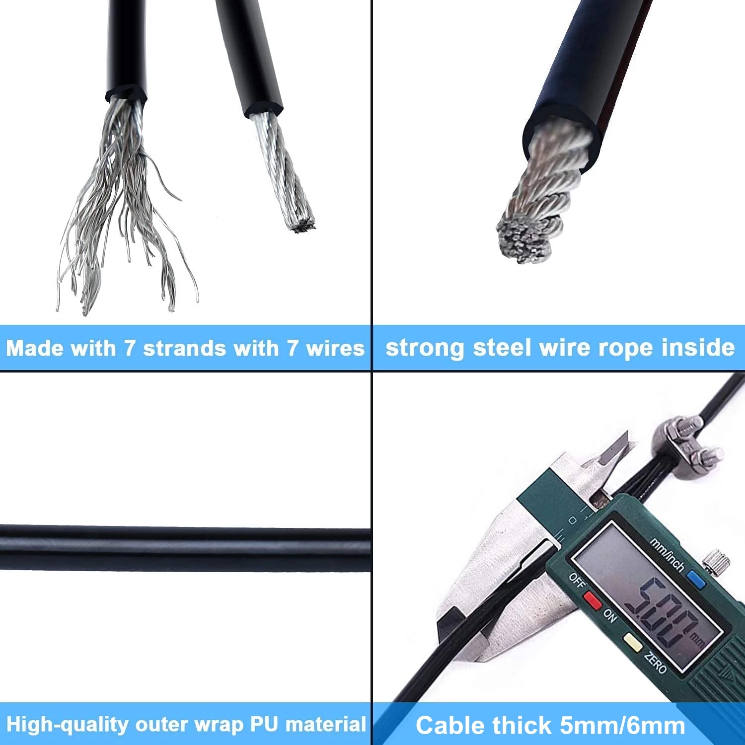 100 metros 4/5/6mm de espessur - Home Gym Cable Pulley System avaliação e preço